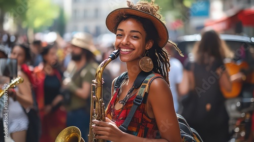 Fototapeta Naklejka Na Ścianę i Meble -   Fête de la Musique in France, celebrated on June 21, brings free music performances to streets, parks, and public spaces across the country.