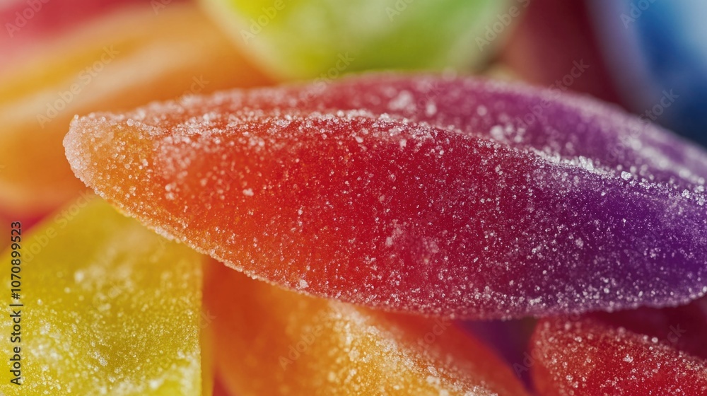 A close-up shot of assorted gummy candies, great for food or lifestyle photography