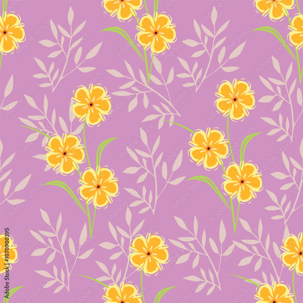 Artistic simple branches flowers peonies, dahlia and buds with leaves seamless pattern. Vector hand drawn. Retro, vintage, pastel print. Template for design, fabric, fashion, wallpaper, textile Artistic simple branches flowers peonies, dahlia and buds with leaves seamless pattern. Vector hand drawn. Retro, vintage, pastel print. Template for design, fabric, fashion, wallpaper, textile