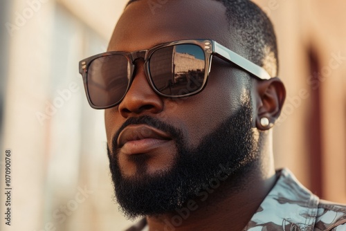 A person wearing a beard and sunglasses photo