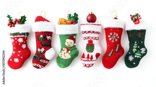 Festive Christmas Stockings Hanging Decor Holiday Xmas Winter Celebration