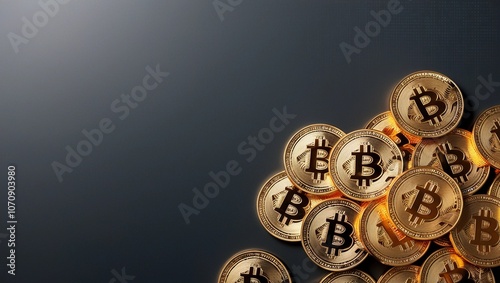 a close up of a coin Bitcoin on a white background photo