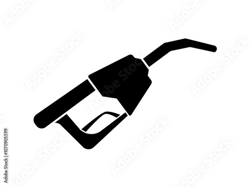 Gasoline pump nozzle sign.Gas station icon. Flat design style. isolated on white