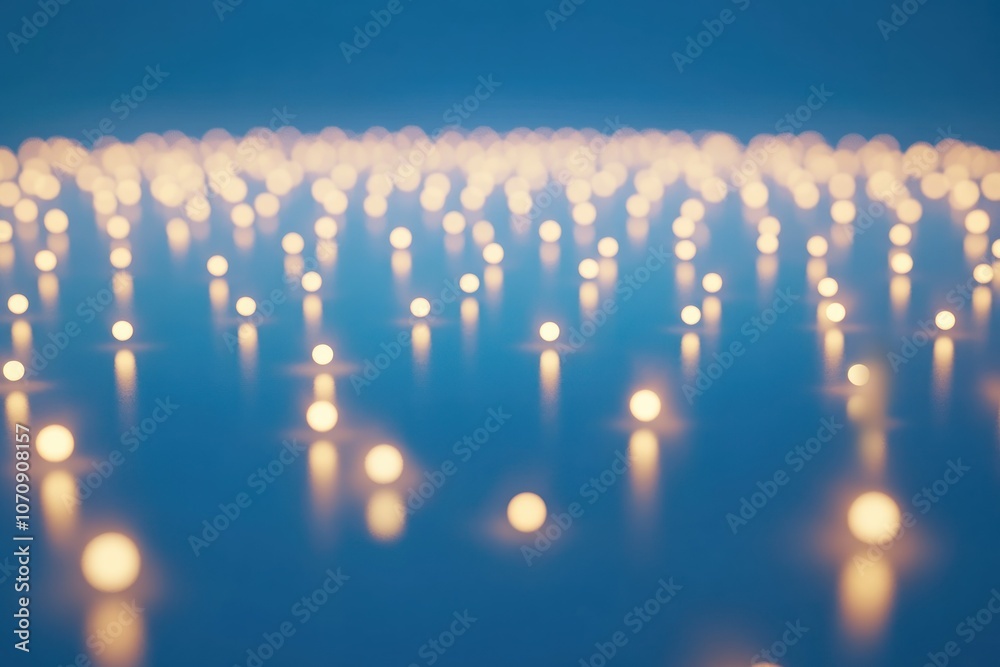 Soft Glowing Lights on a Blue Background