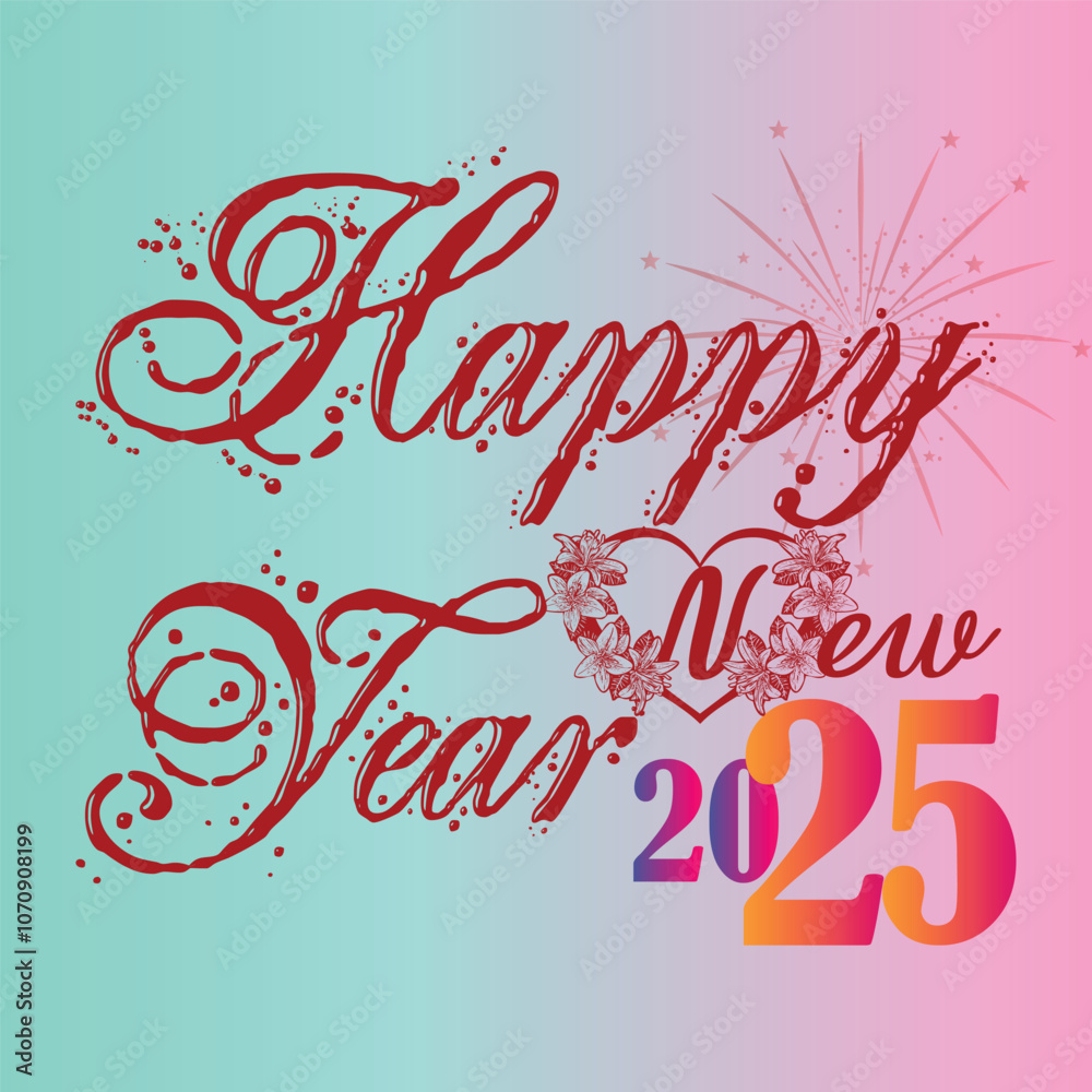 Obraz premium Happy new year 2025 festive celebration background