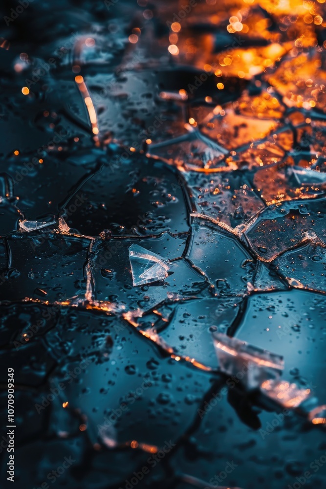 Close-up shot of a broken umbrella lying on a wet surface, suitable for weather or transportation related concepts Close-up shot of a broken umbrella lying on a wet surface, suitable for weather or transportation related concepts