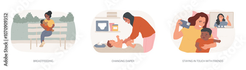 Having a baby isolated cartoon vector illustrations se