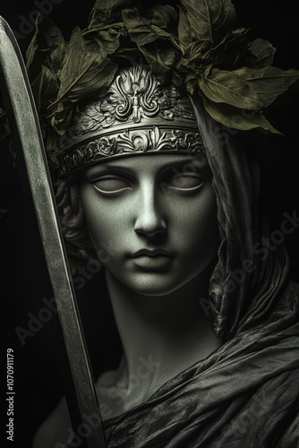 Ancient Greek mythological goddess Nemesis. photo