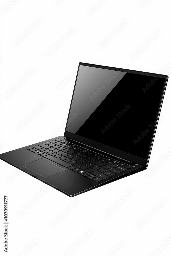 Black laptop with keyboard and touchpad. Black laptop with keyboard and touchpad.