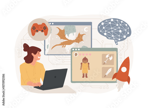 AI-Generated Content abstract concept vector illustration.