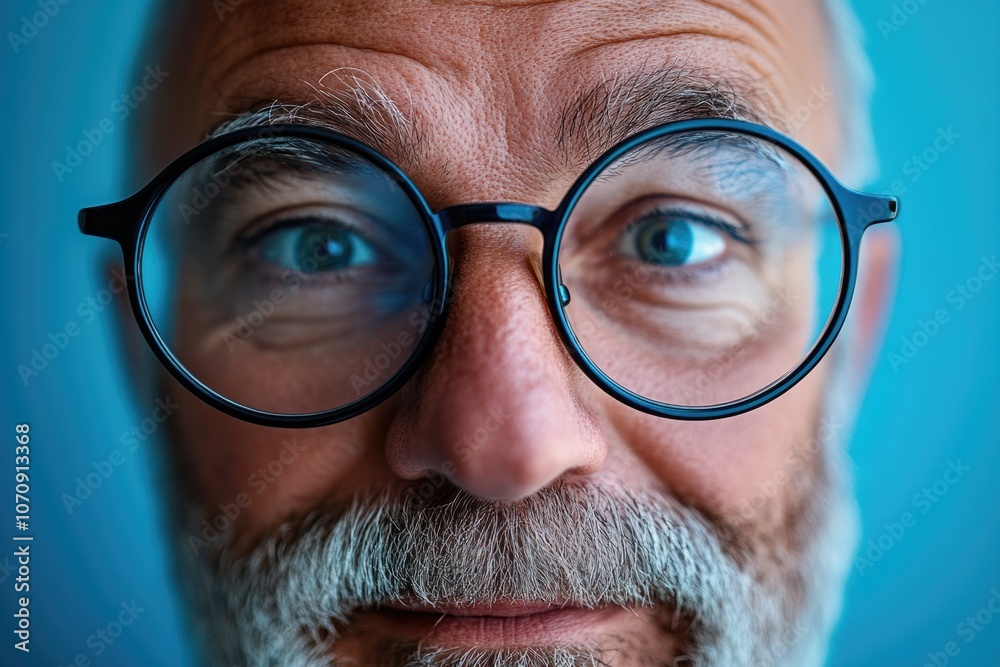 A close-up of a man wearing glasses and a beard, suitable for use in various contexts including business, education or personal projects A close-up of a man wearing glasses and a beard, suitable for use in various contexts including business, education or personal projects