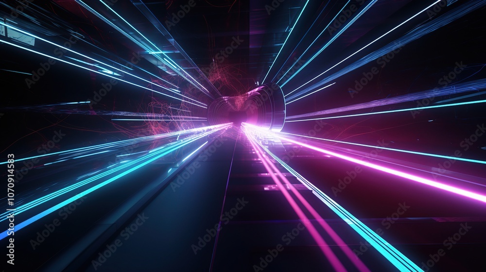 Vibrant 3D Light Rays in Dynamic Motion Vibrant 3D Light Rays in Dynamic Motion