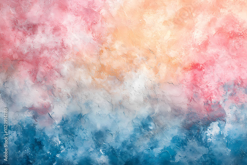 Abstract background made in watercolor in the gradient technique from blue to light pink