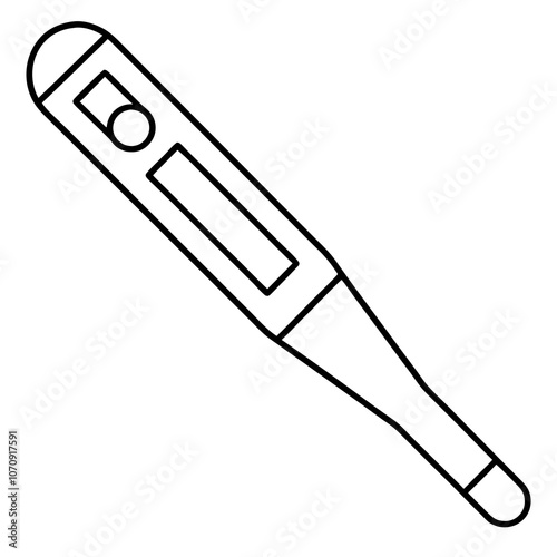 Outline illustration of a digital thermometer