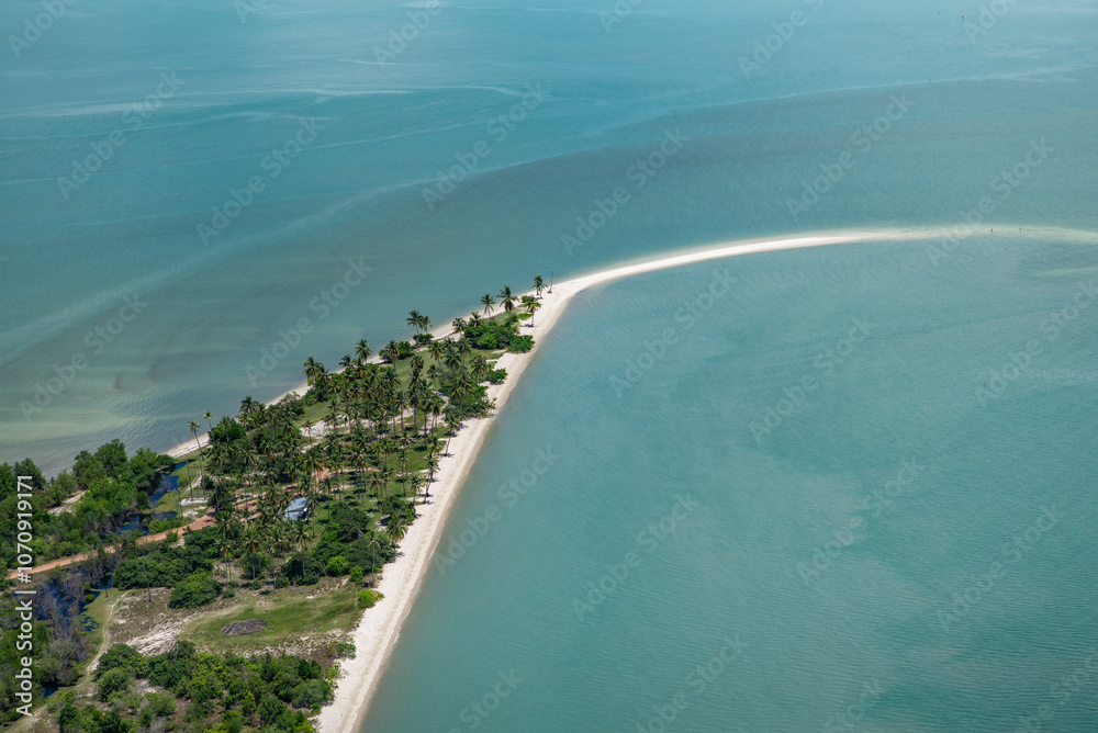 Fototapeta premium aerial landscape view of area around Laem Haad Beach located on Ko Yao Yai Island in Phang Nga Bay, Thailand