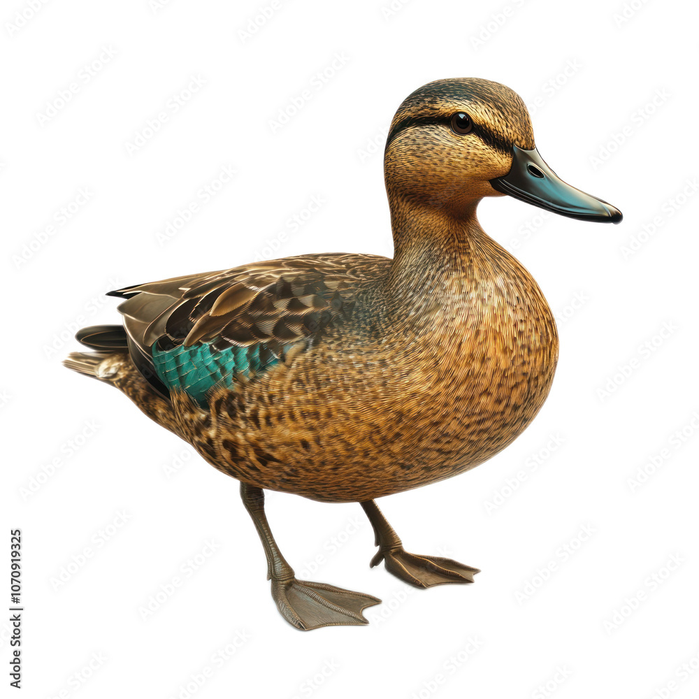 Realistic Duck Illustration on White Background Realistic Duck Illustration on White Background