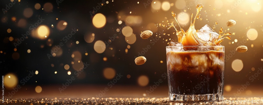 Craft an irresistible almond coffee cocktail with bold flavors and ice for refreshing enjoyment Craft an irresistible almond coffee cocktail with bold flavors and ice for refreshing enjoyment