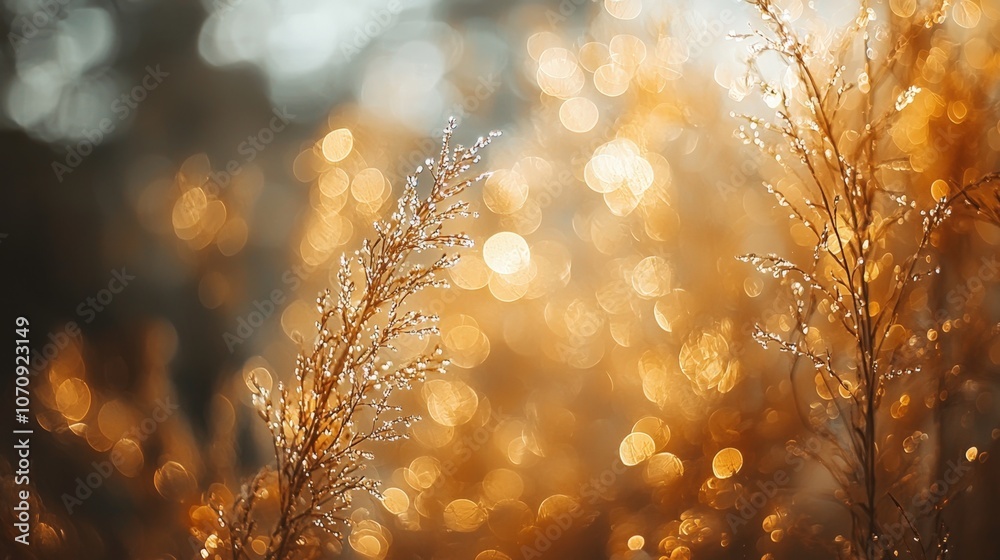 abstract background with light bokeh effect in golden tones, soft focus
