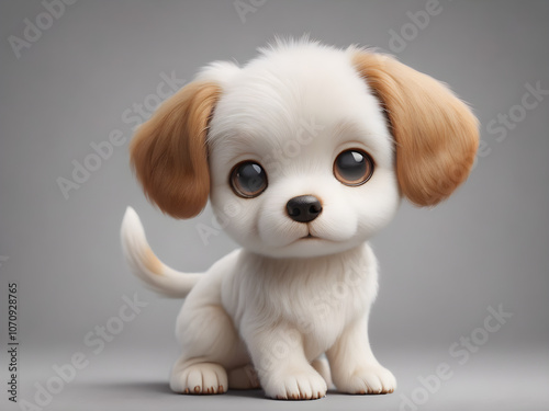 cute cartoon puppy on a plain background