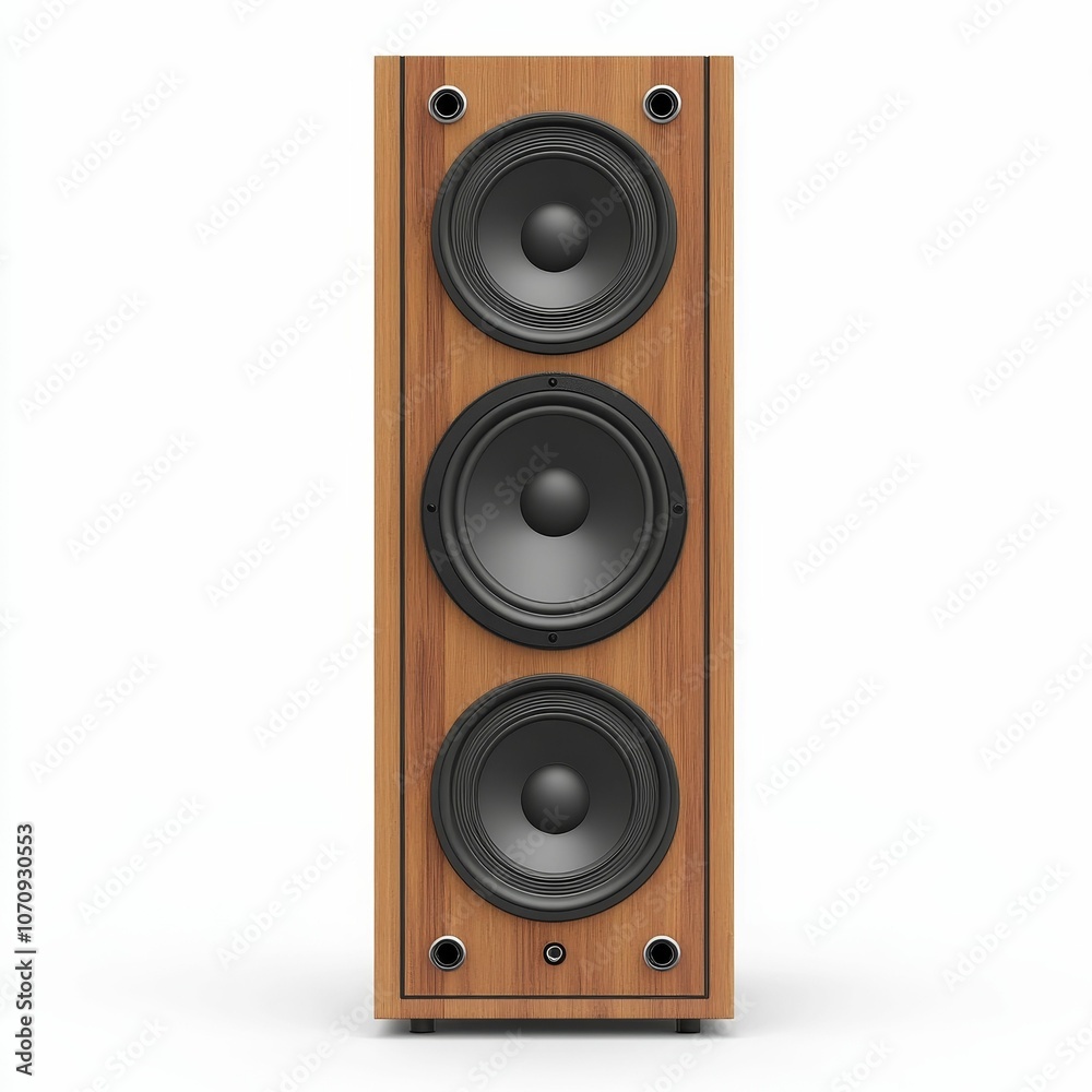 Wooden speaker with three drivers. Wooden speaker with three drivers.