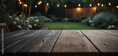 Dark Wood Table, Soft Lighting