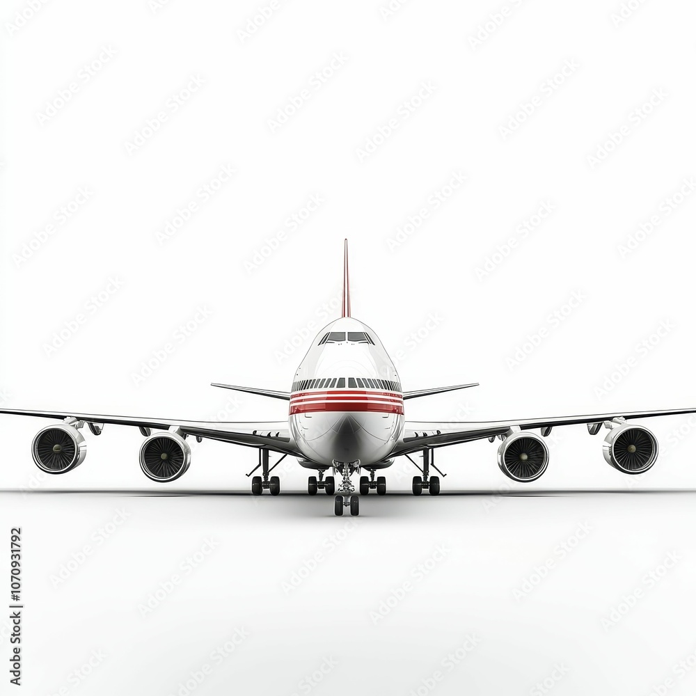 White airplane on white background. White airplane on white background.