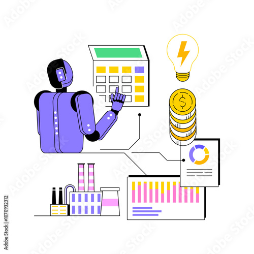 AI-Backed Energy Pricing abstract concept vector illustration.