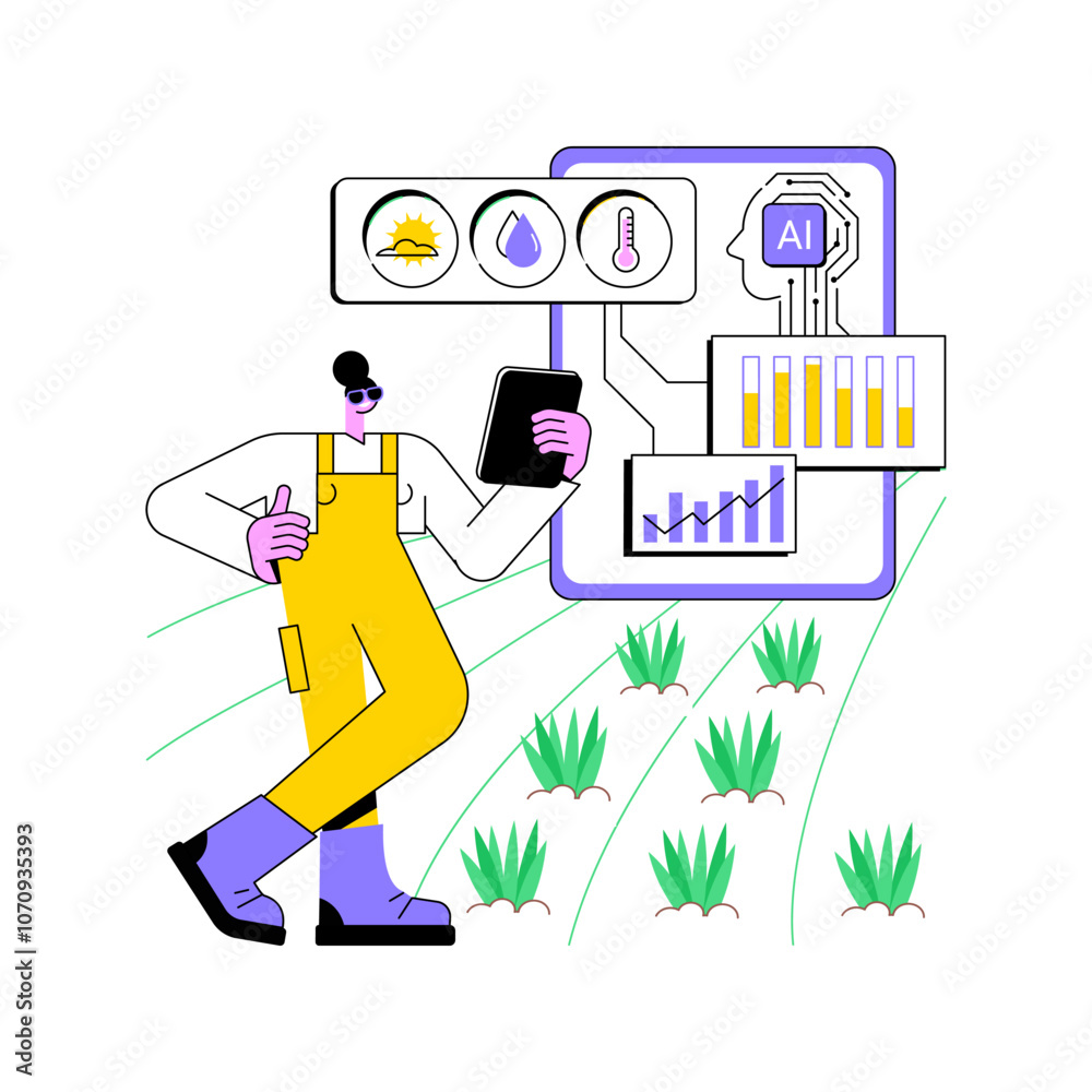 custom made wallpaper toronto digitalAI-Precision Agriculture abstract concept vector illustration.