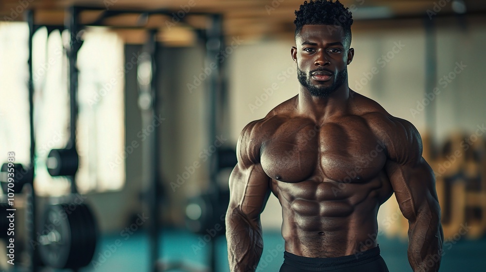 Confident Man Posing in Fitness Studio