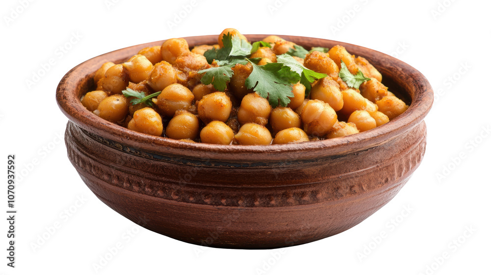 Spiced Chickpeas in Rustic Bowl Spiced Chickpeas in Rustic Bowl