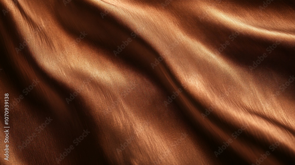 Close-up of a Smooth, Brown, Textured Fabric Draped in Soft Folds Close-up of a Smooth, Brown, Textured Fabric Draped in Soft Folds