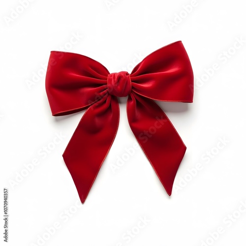 Elegant Red Bow for Gift Wrapping and Decorations ISOLTED ON WHITE BACKGROUND 