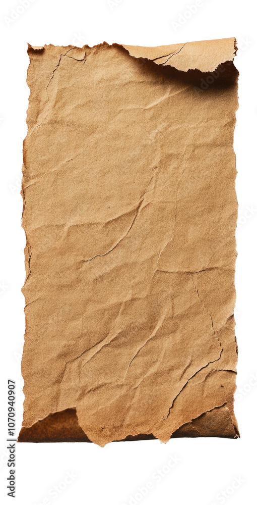 Torn Brown Paper on Transparent Background Torn Brown Paper on Transparent Background
