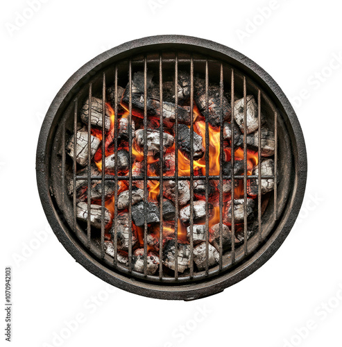 Charcoal Grill with Glowing Coals