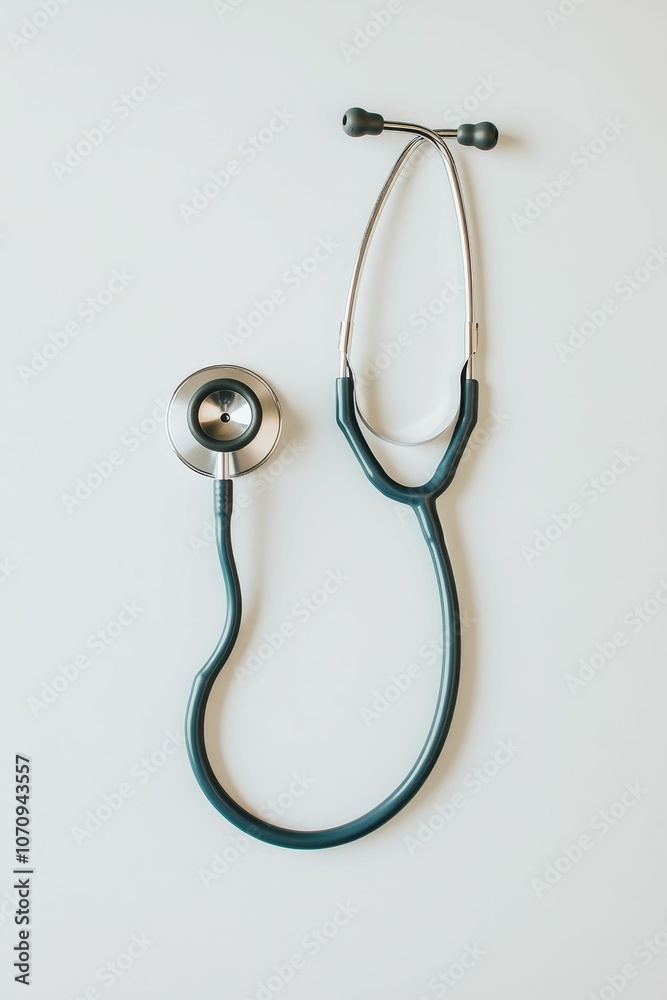 Stethoscope on a white surface. Stethoscope on a white surface.