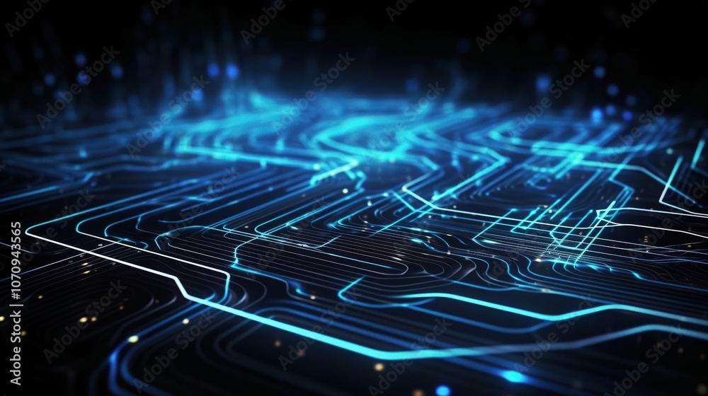Obraz premium Abstract Technology Background with Blue Lines