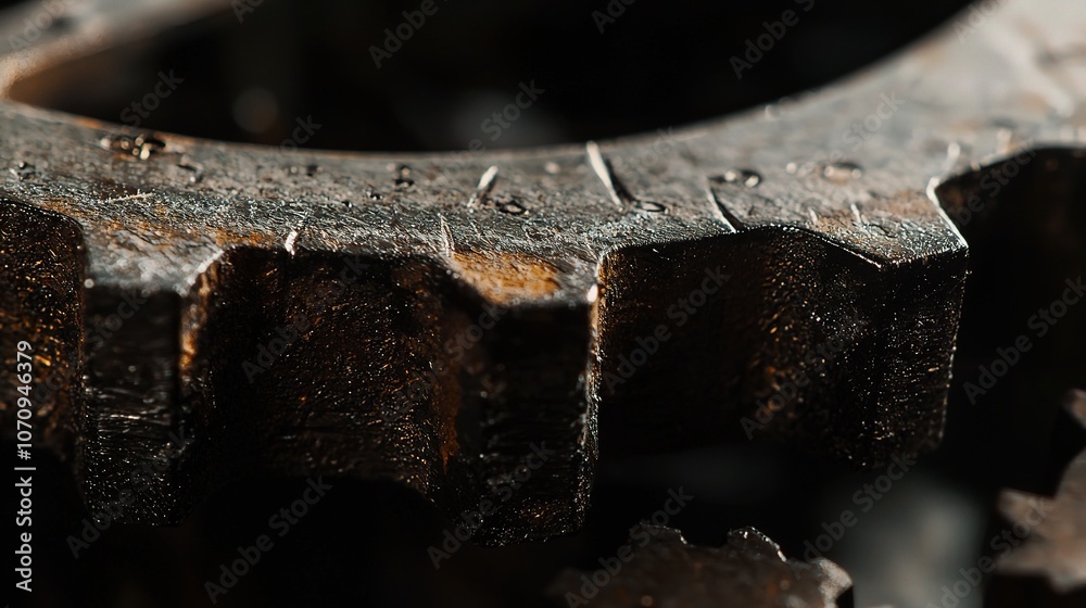 Close-Up of Rusty Industrial Gear with Texture Details Close-Up of Rusty Industrial Gear with Texture Details