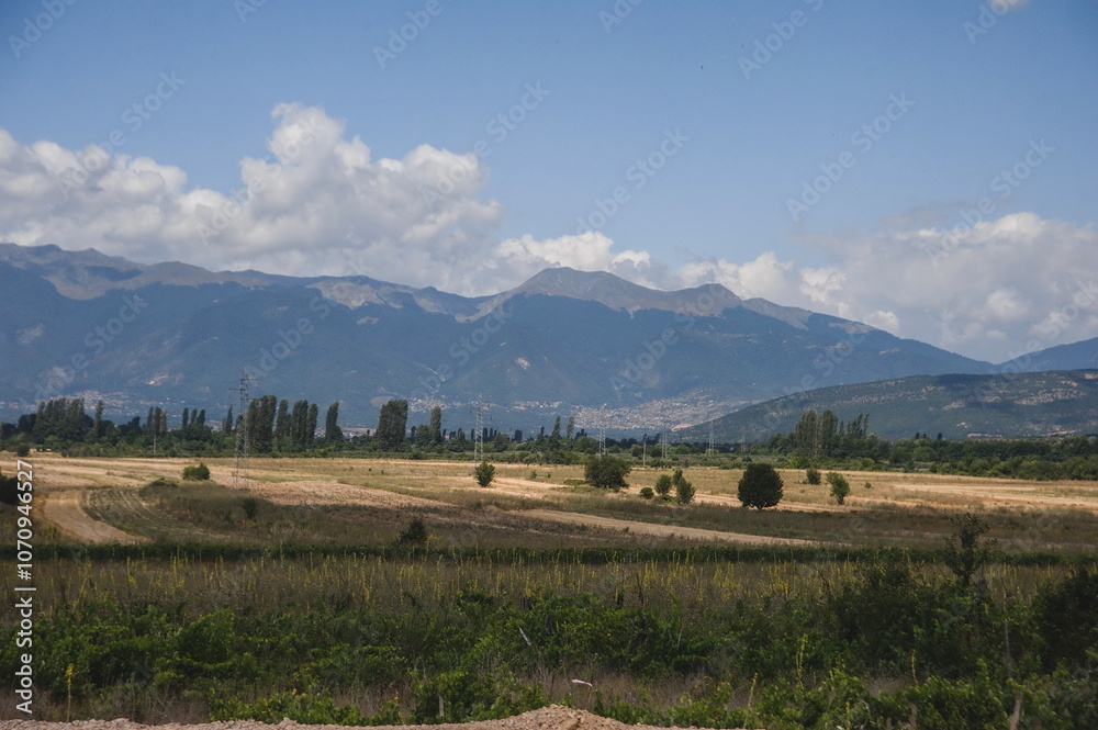landscape with field and mountains in Marocco landscape with field and mountains in Marocco