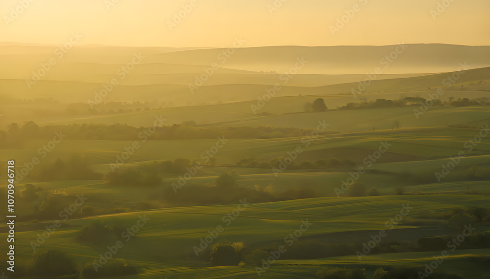 A panoramic view of a Maldivian island at dawn where the first light of day casts a golden glow on the landscape. A panoramic view of a Maldivian island at dawn where the first light of day casts a golden glow on the landscape.