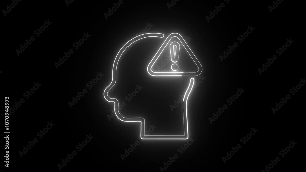 Glowing neon Crisis icon on black background. HD video graphic animation Glowing neon Crisis icon on black background. HD video graphic animation
