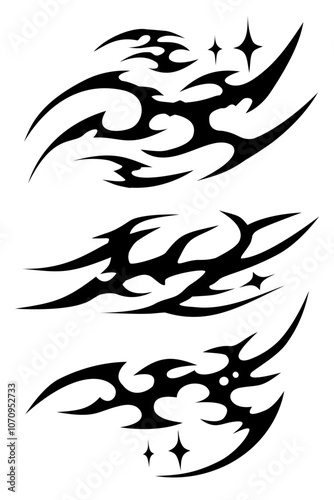 black and white neo tribal tattoo design 