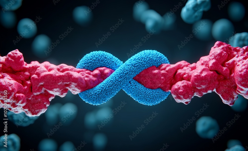 Cell division. Cellular Therapy. 3D illustration on a dark background with images of cells under a microscope Cell division. Cellular Therapy. 3D illustration on a dark background with images of cells under a microscope