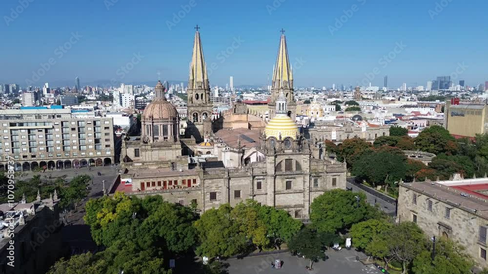 Guadalajara Cathedral Center, drone video Guadalajara Cathedral Center, drone video