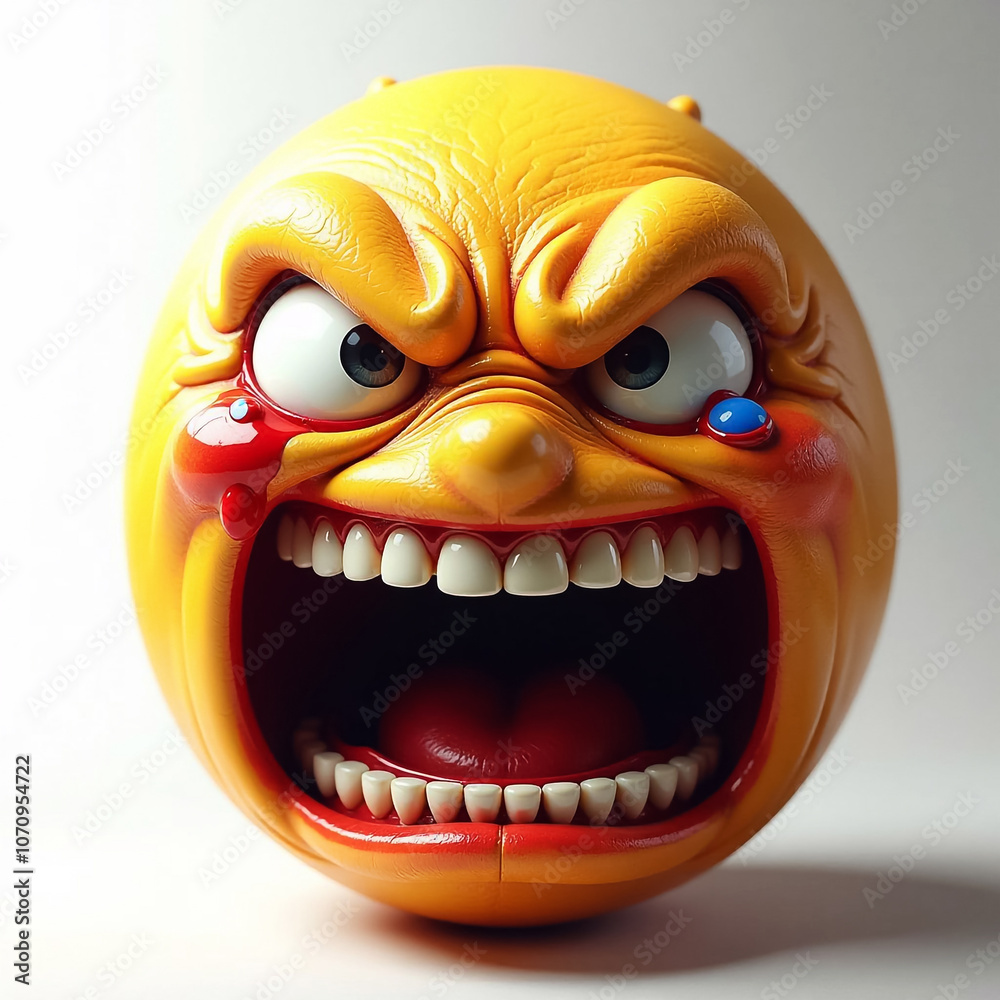 Obraz premium angry angry emoji smiley, negative smiley
