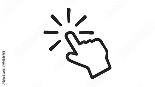 Click Vector Icon, tap tap – Modern Tap and Click Symbol for Apps, User Interface, Digital Projects, Interactive UI Design Element