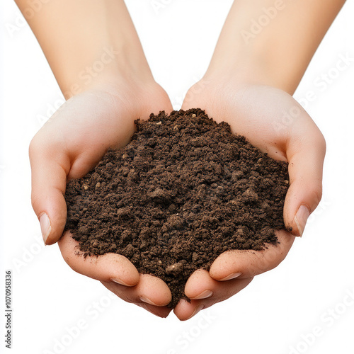 Hands With Soil Isolated