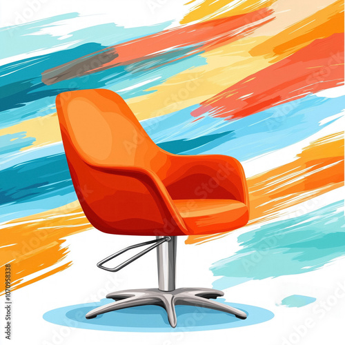 Hair Salon Chair Isolated