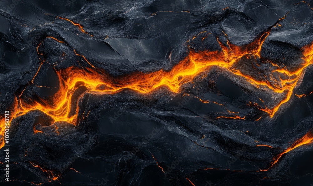 Black marble texture, orange glowing veins Black marble texture, orange glowing veins