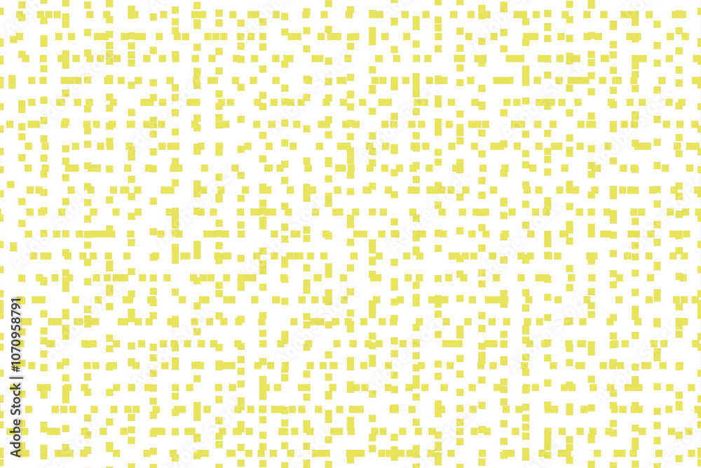A vibrant display of yellow shapes creating a dynamic pattern on a white background