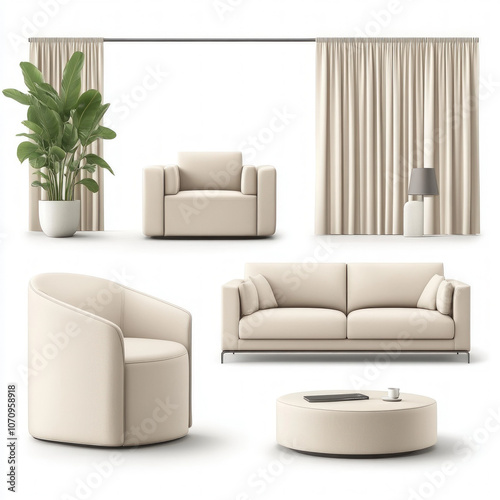 Living Room Set Isolated